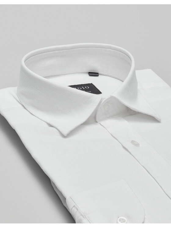 Borgio Borgio Koszula lentane Biały Slim Fit