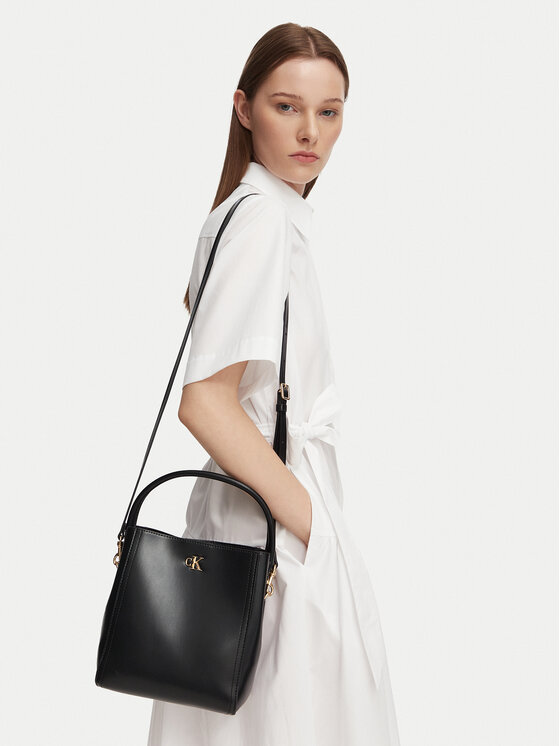 Calvin Klein Geantă Ck Bucket With Strap LV04F3174G Negru
