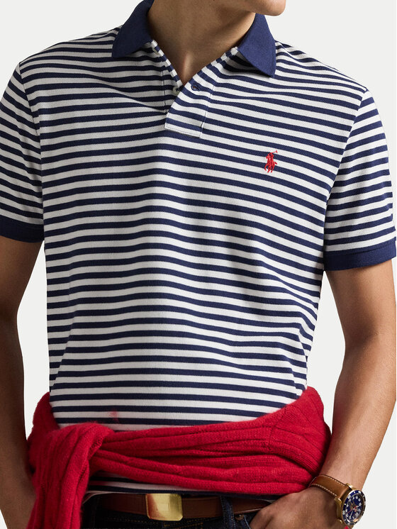Polo Ralph Lauren Polo Ralph Lauren Тениска с яка и копчета 710956682500 Тъмносин Slim Fit