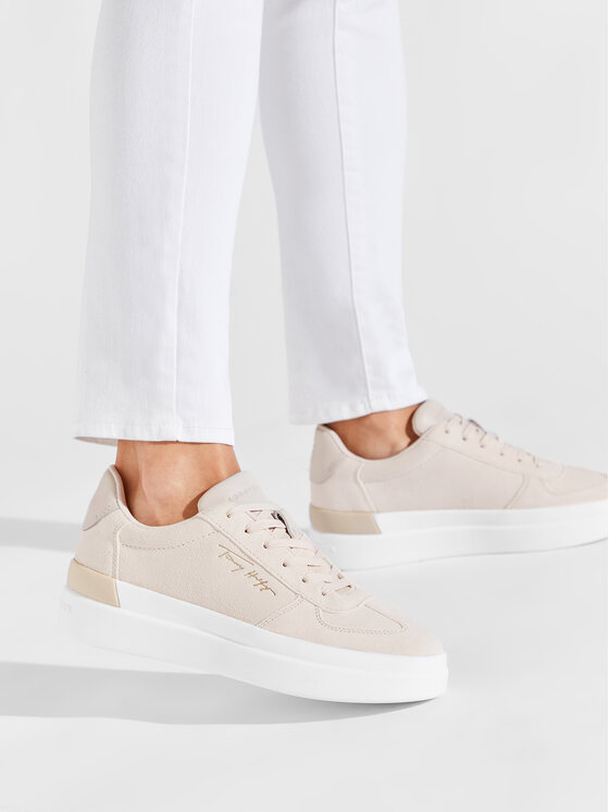 Tommy Hilfiger Tommy Hilfiger Snīkeri Th Signature Suede Sneaker FW0FW06518 Bēšs
