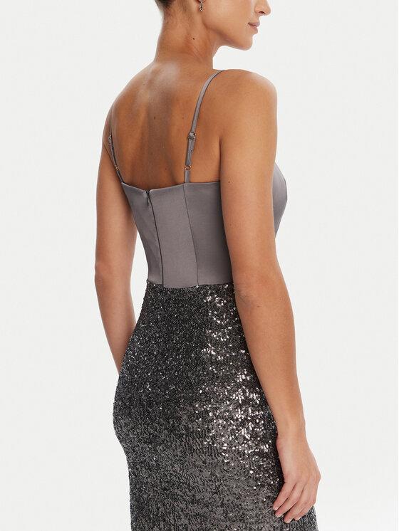 Rinascimento Rinascimento Официална рокля CFC0124976003 Сив Slim Fit