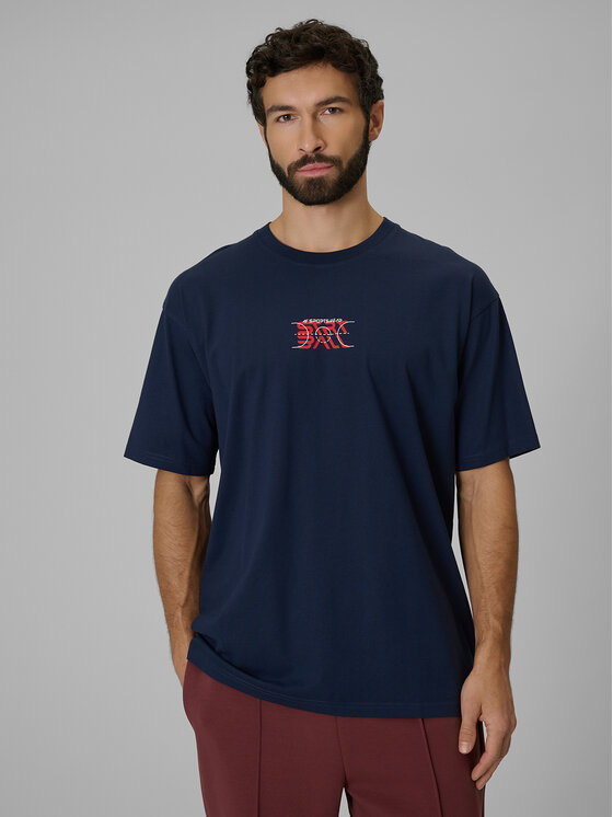 4F 4F T-Shirt ESSENTIALS Granatowy Loose Fit