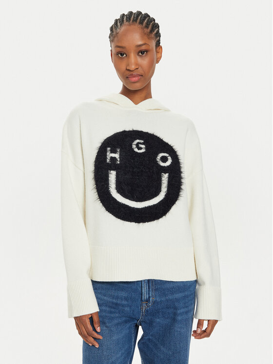 Női Sweater HUGO, Méret: XL, Ekru, Suvany 50522510