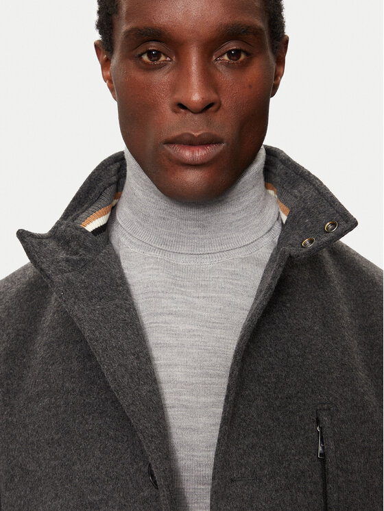 BOSS Boss Gyapjú kabát H-Hyde 50525764 Szürke Slim Fit