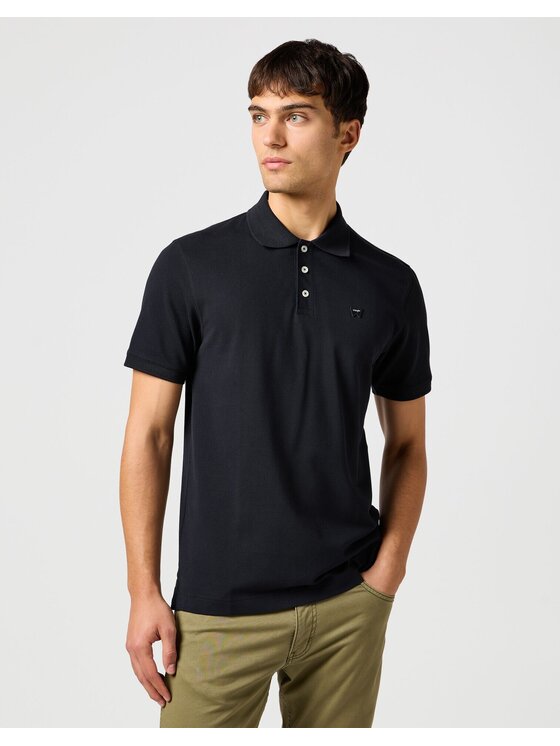 Wrangler Wrangler T-Shirt POLO SHIRT Czarny Regular Fit