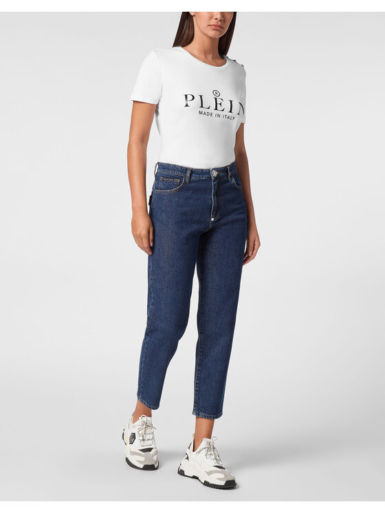 PHILIPP PLEIN PHILIPP PLEIN Džínsy 20201 Modrá Mom Fit
