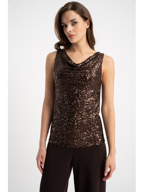 CLICK CLICK Μπλουζάκι 10-6965 Καφέ Fitted Fit