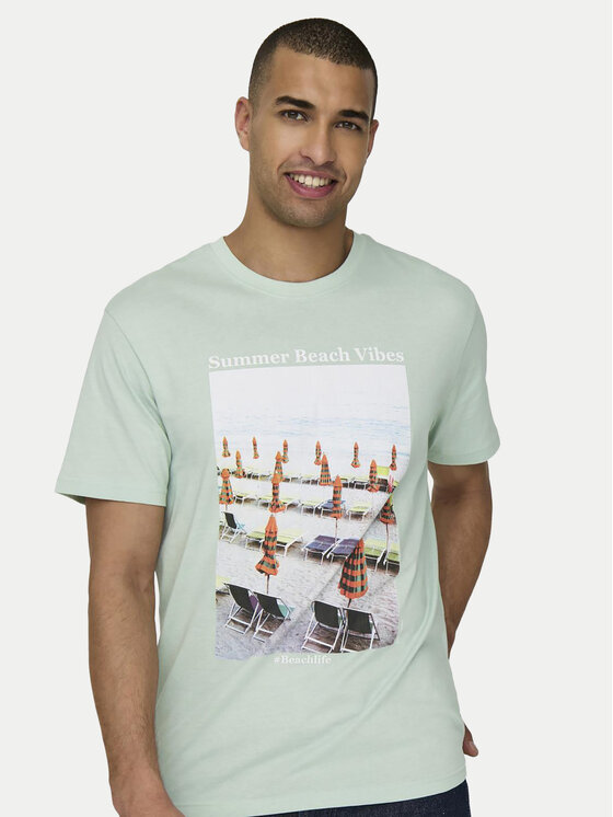 Only & Sons Only & Sons T-särk Kolton 22028735 Roheline Regular Fit