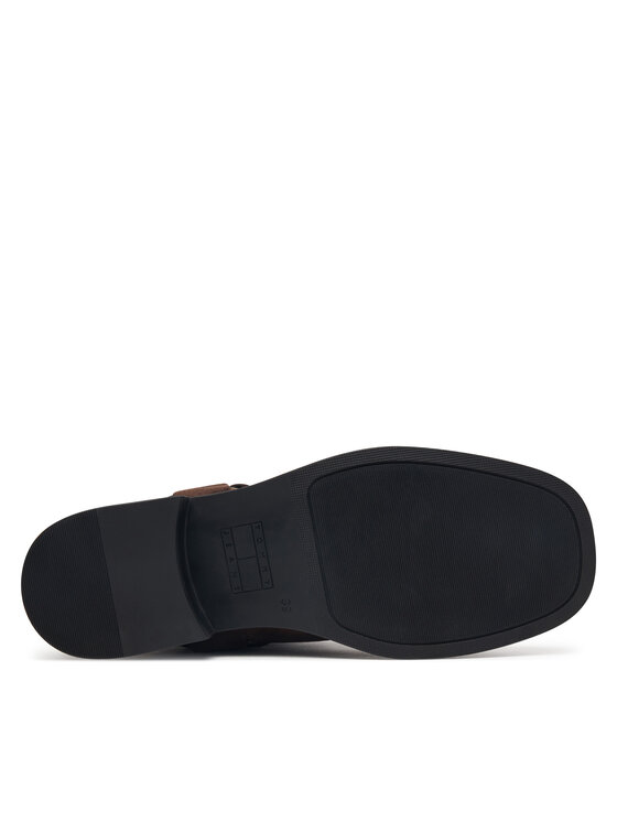 Tommy Jeans Tommy Jeans Kozačky ve vojenském stylu Tjw Brushed Suede Biker Boots EN0EN03110 Tmavě hnědá