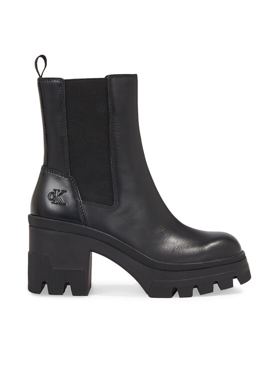 Calvin Klein Jeans Calvin Klein Jeans Μποτάκια Chunky Heeled Chelsea Boot Lth YW0YW01112 Μαύρο