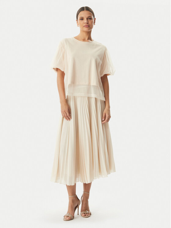 Rinascimento Rinascimento Gonna plissettata CFC0128147003 Beige chiaro Regular Fit