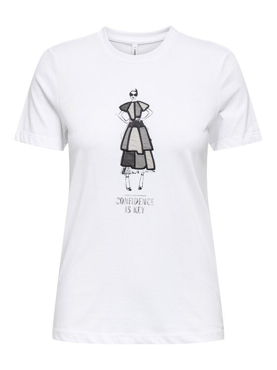 ONLY ONLY T-shirt Emma 15329752 Bijela Regular Fit