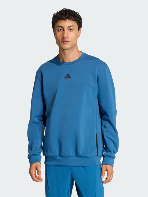 adidas adidas Bluza Designed for Training Crew Niebieski jasny Regular Fit