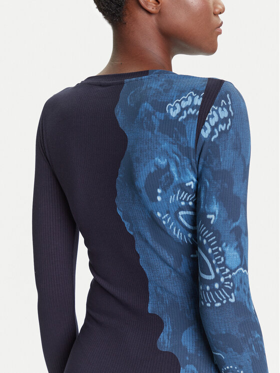 Desigual Desigual Ежедневна рокля Limbani 25WWVK31 Тъмносин Slim Fit
