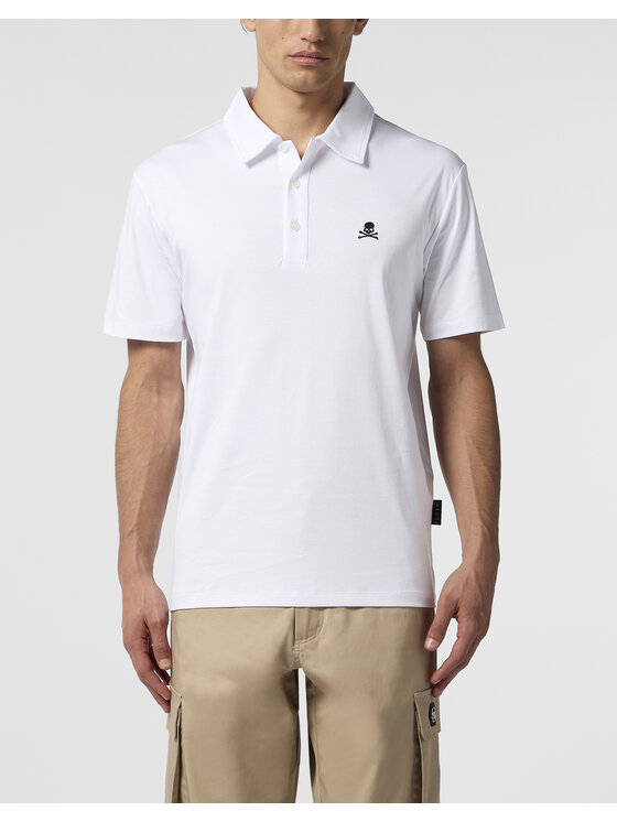 PHILIPP PLEIN PHILIPP PLEIN Polo 26251 Biały Slim Fit