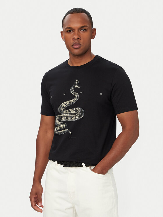 HUGO Tricou Discorb 50557672 Negru Regular Fit