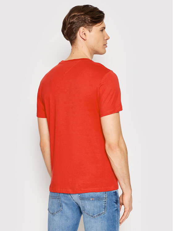 Tommy Jeans Tommy Jeans Tricou Essential Flag DM0DM13509 Roșu Regular Fit