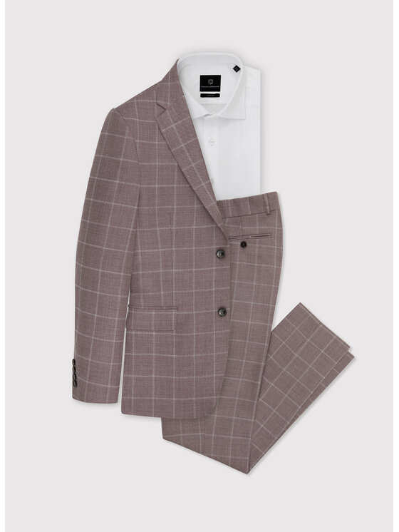 Pako Lorente Pako Lorente Spodnie garniturowe P22SP-6G-019 Różowy Slim Fit