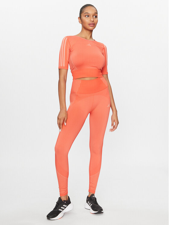 adidas adidas Športna majica Aeroknit HY3842 Oranžna Tight Fit