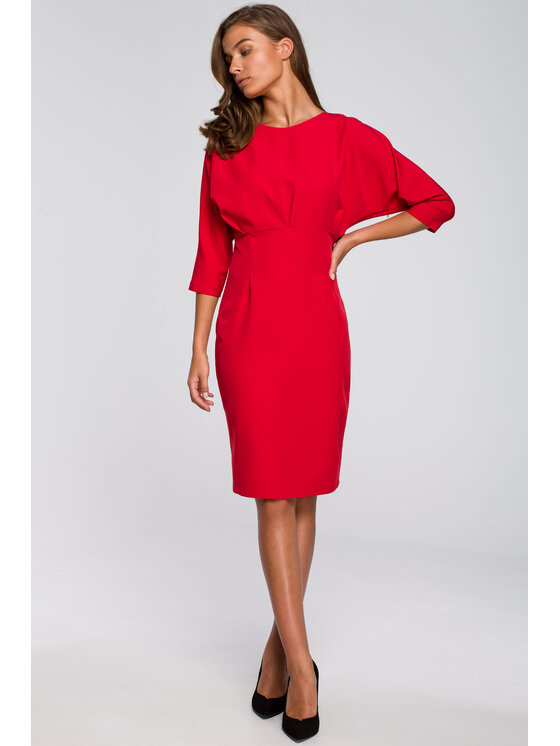 Stylove Koktejlové šaty S242 Červená Regular Fit