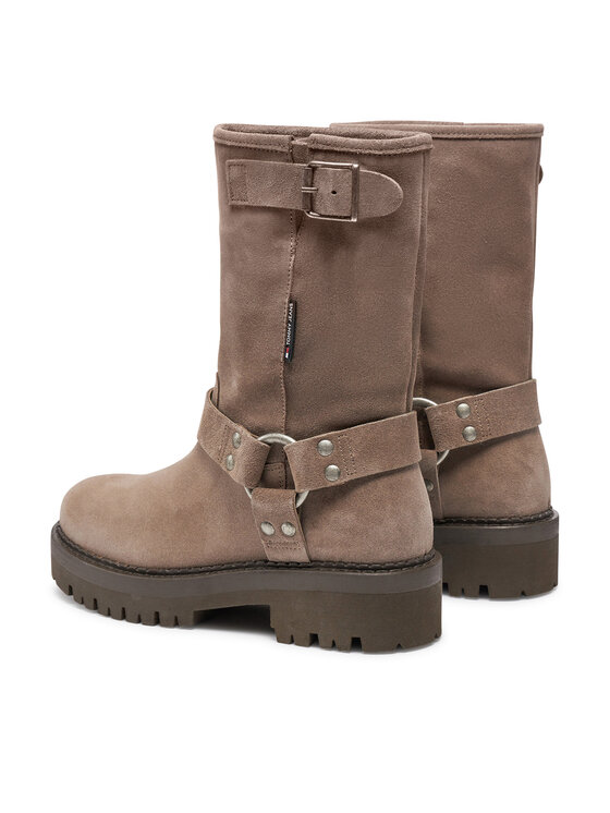 Tommy Jeans Tommy Jeans Ботильйони Tjw Urban Biker Boot Suede EN0EN02729 Сірий