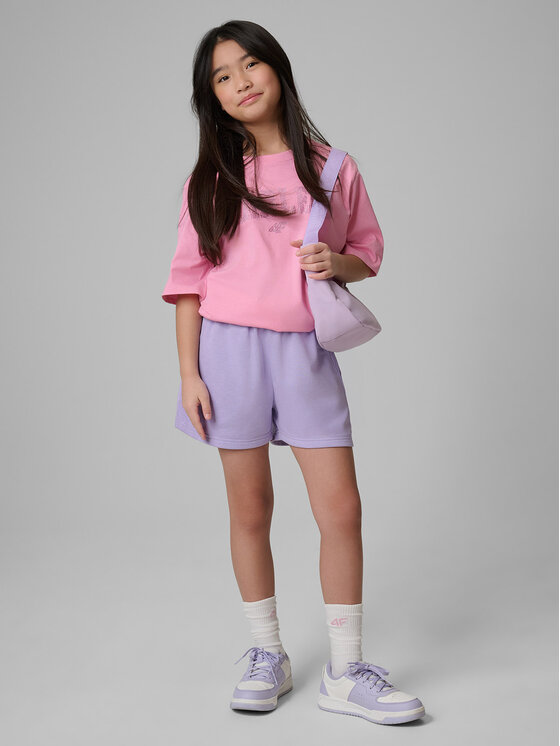 4F 4F Szorty sportowe BASIC+ Fioletowy Regular Fit