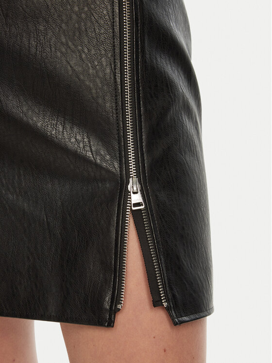 HUGO HUGO Fustă din piele mini 50533859 Negru Regular Fit