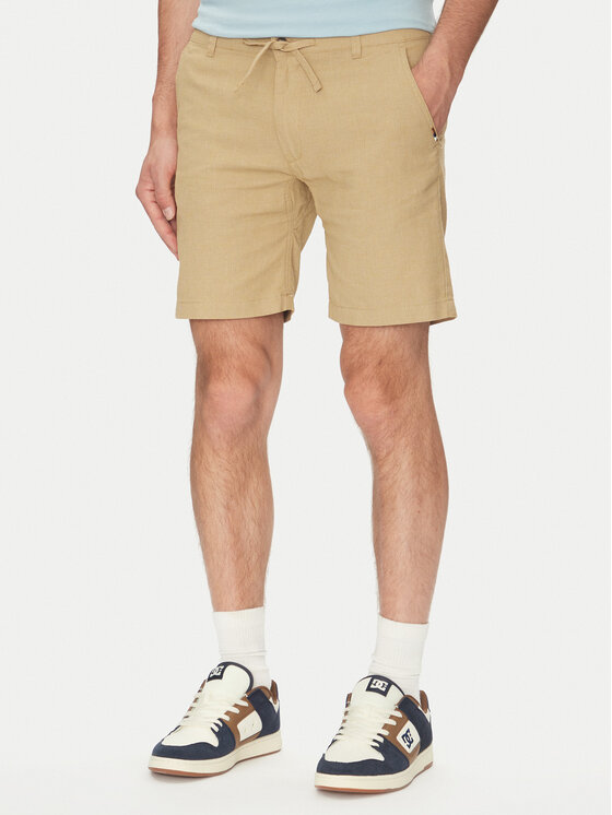 INDICODE INDICODE Šortky z materiálu Inerwilo 70-815 Béžová Slim Fit