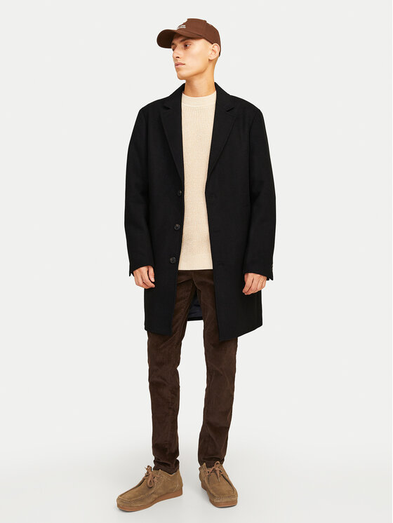 Jack&Jones Jack&Jones Вълнено палто Harris 12263845 Черен Regular Fit