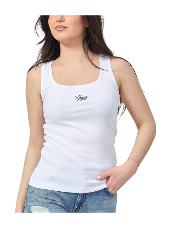 Podkoszulek Guess Jeans, Rozmiar XS, Białe, w5gp26ka0h1-g011