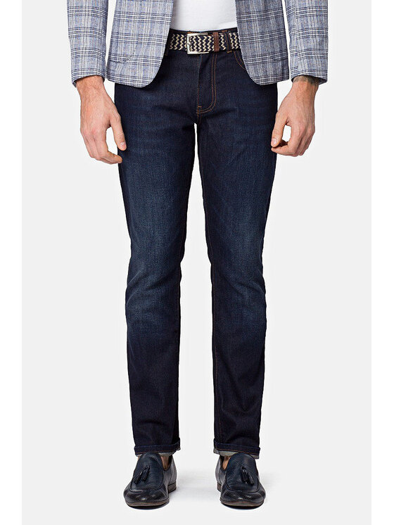Lancerto Lancerto Jeansy Inwood Granatowy Slim Fit