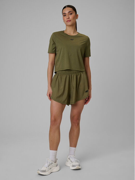 4F 4F Szorty sportowe SOLAR PUNK Khaki Regular Fit
