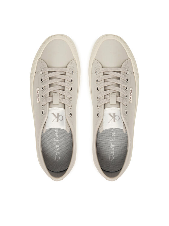 Calvin Klein Calvin Klein Снікерcи Vulc Flatf Lace Up Lth YW0YW01932 Сірий