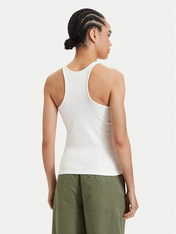 Tommy Jeans Tommy Jeans Τοπ Racerback DW0DW22264 Ανοιχτό μπεζ Slim Fit