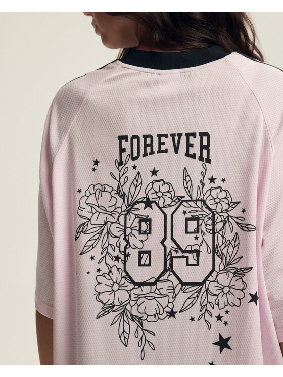 Esotiq Esotiq T-Shirt 43758 Różowy Oversize