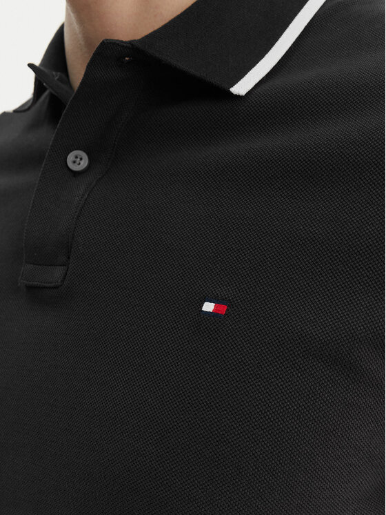 Tommy Hilfiger Tommy Hilfiger Tricou polo Pique MW0MW42748 Negru Regular Fit