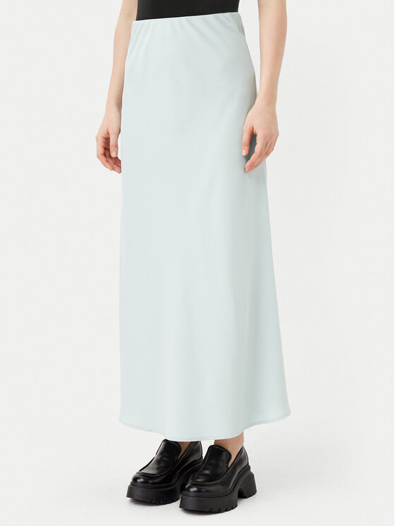 Pieces Pieces Midi sukně Franan 17116541 Světle modrá Regular Fit