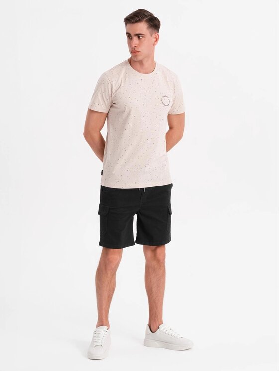 Ombre Ombre Szorty materiałowe OM-SRCG-0190 Czarny Regular Fit