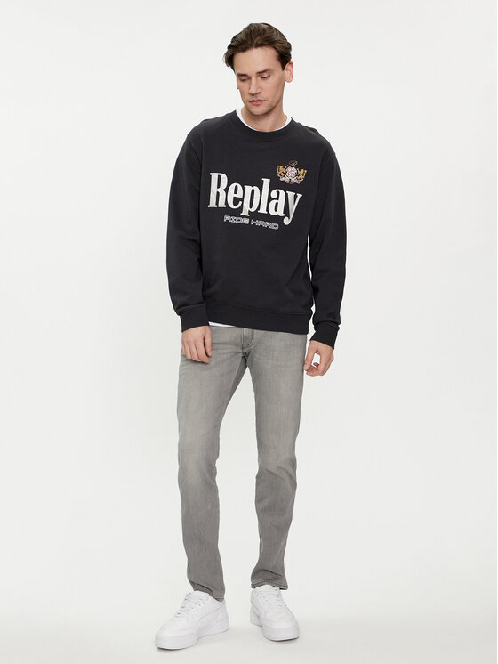 REPLAY Replay Jeansy M914Y.000.51A 626 Szary Slim Fit