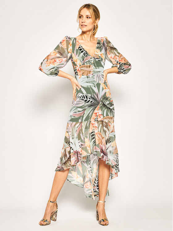 Marciano Guess Vsakodnevna obleka Desert Palm High Low 02G765 7120Z Pisana Regular Fit