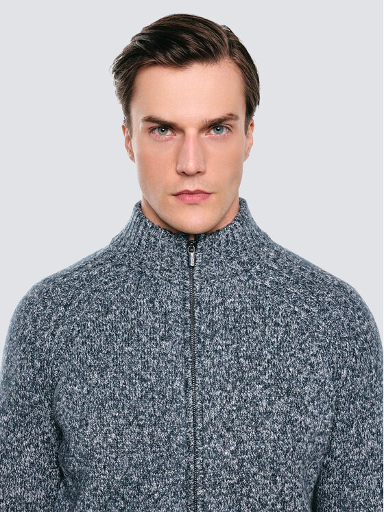 BIG STAR BIG STAR Sweter DIONIS Niebieski Basic Fit