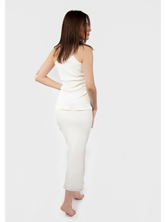 DKaren Sport DKaren Sport Komplet bluzka i spódnica DK-K-P1 Écru Slim Fit
