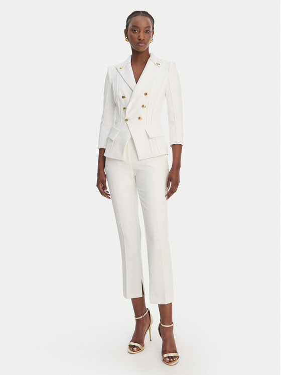 Elisabetta Franchi Elisabetta Franchi Švarkas GI-218-61E2-V780 Balta Regular Fit
