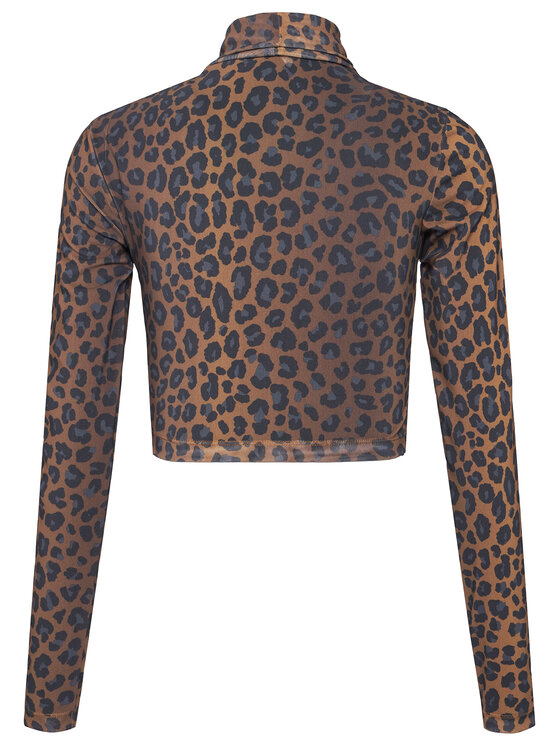 adidas adidas Bluza Leopard JW2772 Rjava Slim Fit
