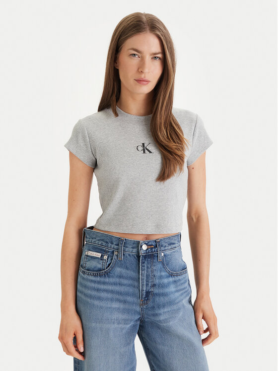 Calvin Klein Jeans Calvin Klein Jeans Tričko LV047AB802 Sivá Regular Fit