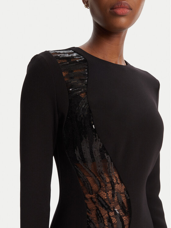 Just Cavalli Just Cavalli Коктейлна рокля 79PAO918 Черен Regular Fit