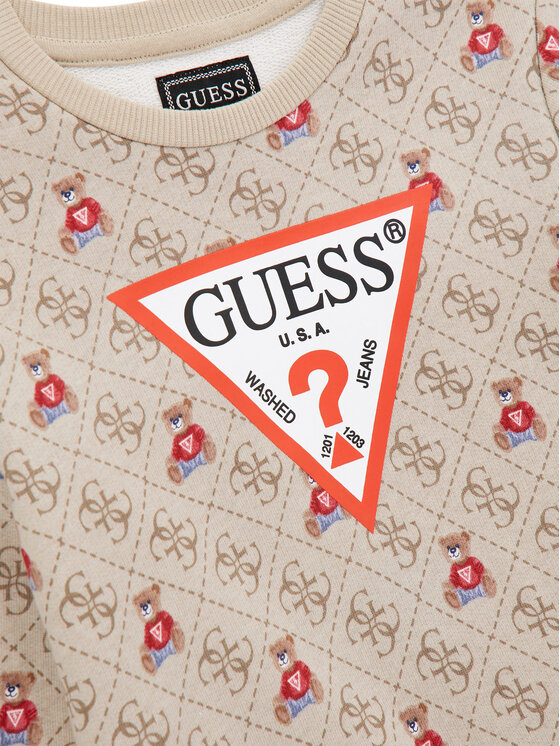 Guess Guess Bluza N5BQ05 KAD74 Beżowy Regular Fit