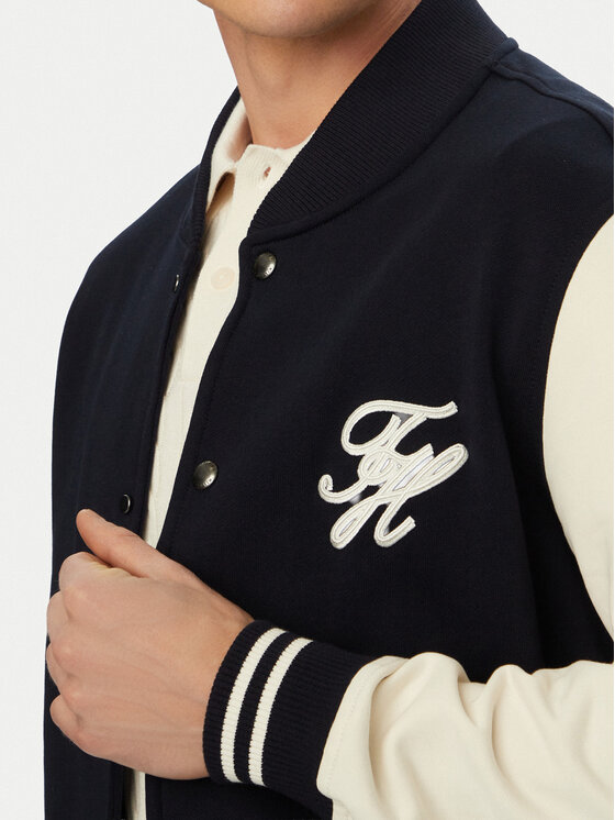 Tommy Hilfiger Tommy Hilfiger Majica dugih rukava Colour-Blocked Terry MW0MW43091 Tamnoplava Regular Fit