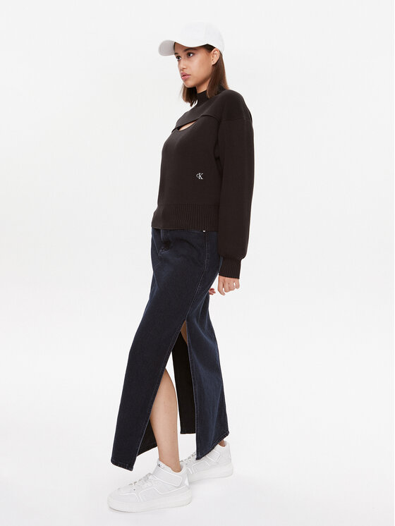 Calvin Klein Jeans Calvin Klein Jeans Spódnica jeansowa J20J221808 Czarny Regular Fit