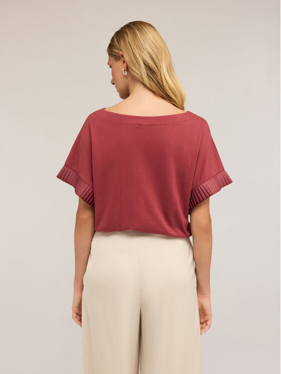 Motivi Motivi T-shirt G378W003430N016 Bordeaux Boxy Fit